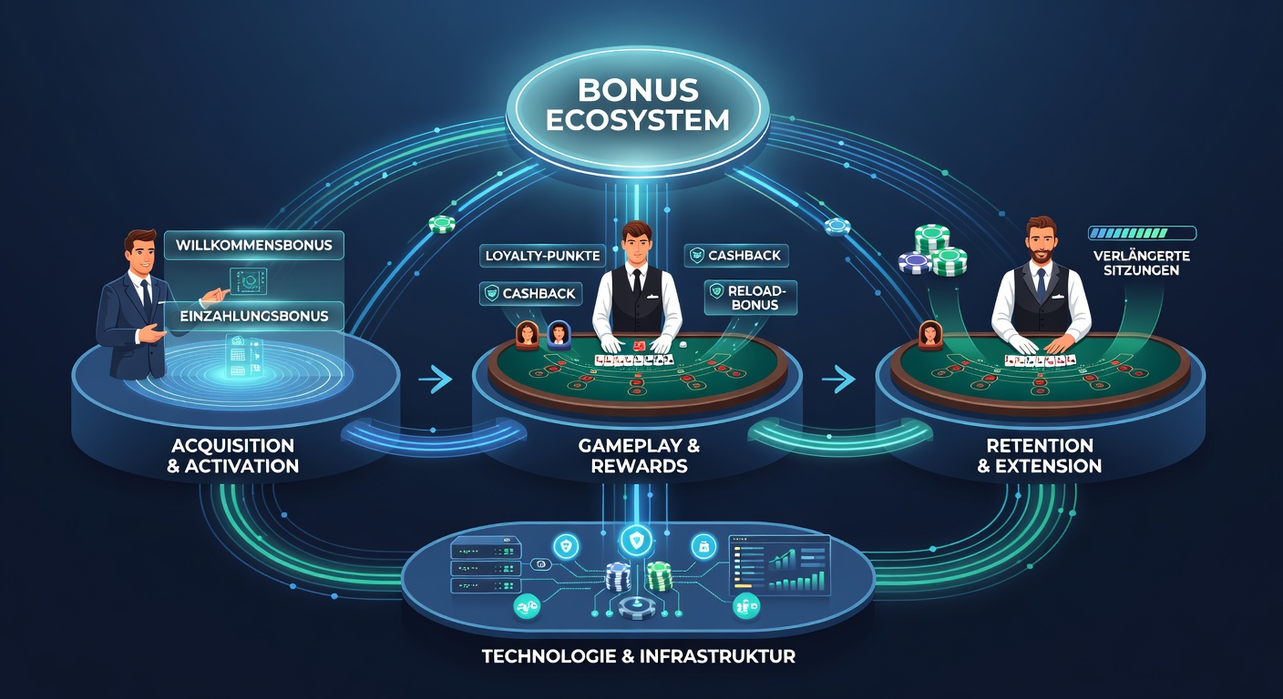 Detailansicht eines Bonus-Ökosystems mit Live-Baccarat-Elementen und Treuepunkte-Anzeige