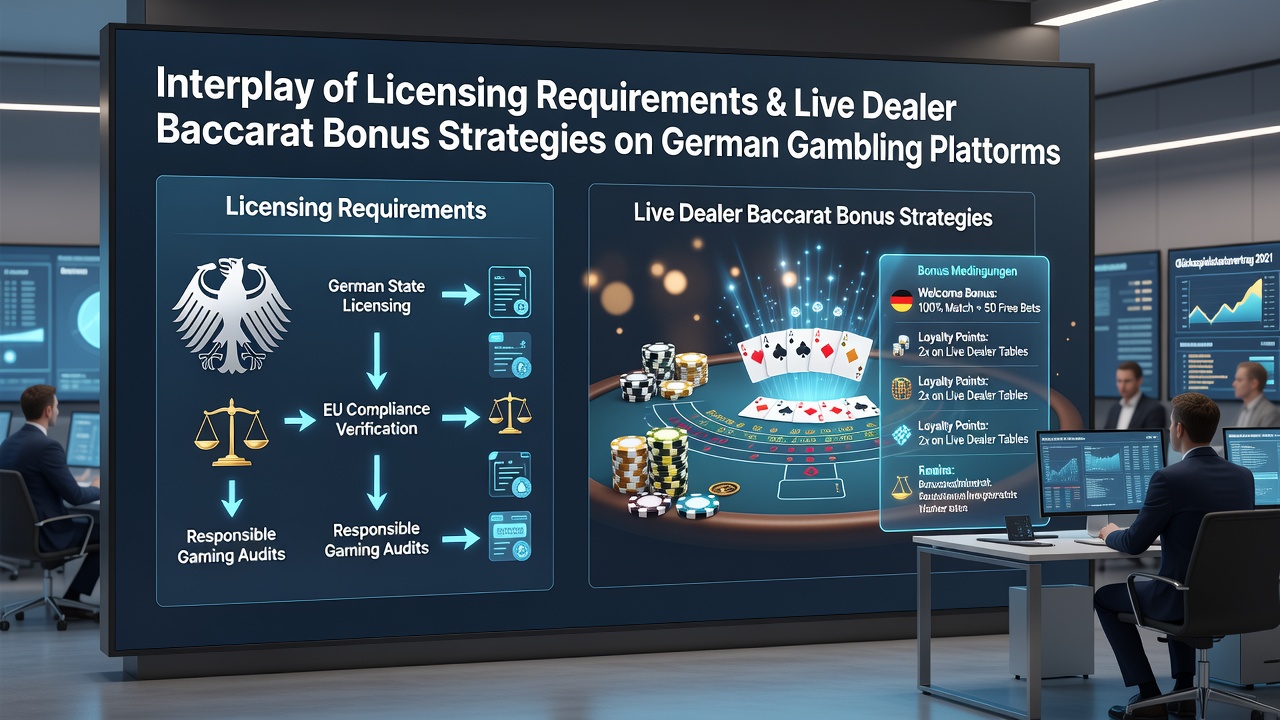 Illustration der Live-Dealer-Baccarat-Sessions und Lizenzkonformität auf deutschen Plattformen