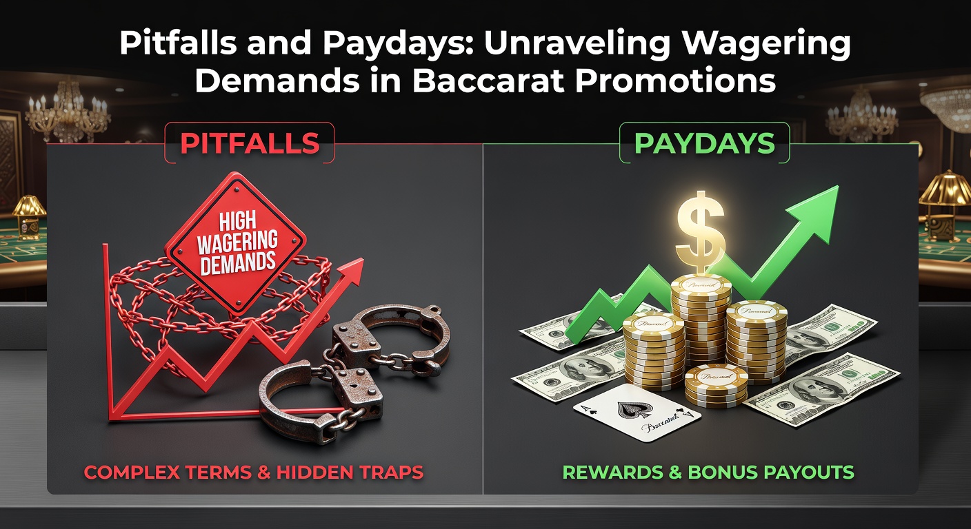 Detaillierte Infografik zu Wettanforderungen mit Beispielen für Baccarat-Boni und Risiken